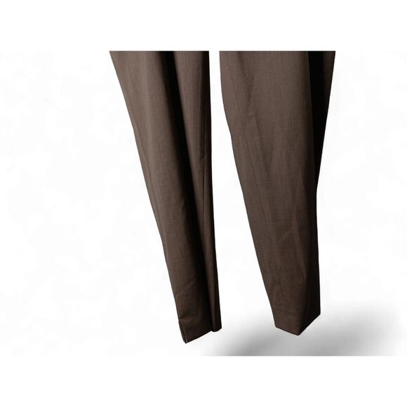 Lafayette 148 New York Irving Pants Size 16 Brown Virgin Wool Blend - Picture 4 of 12